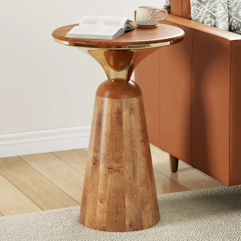 Table d'appoint en manguier et métal