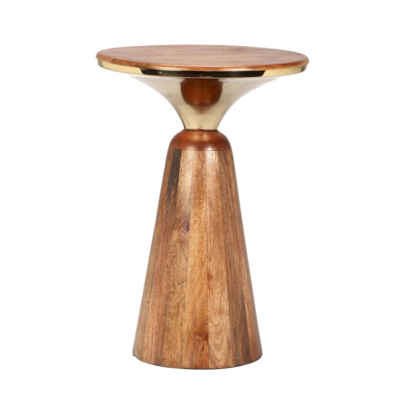 Table d'appoint en manguier et métal