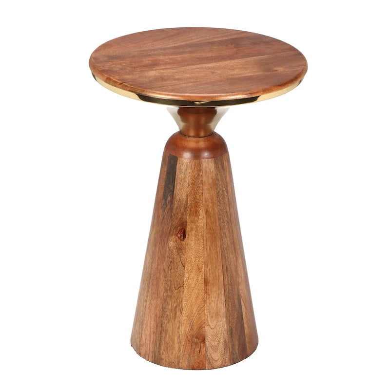 Table d'appoint en manguier et métal
