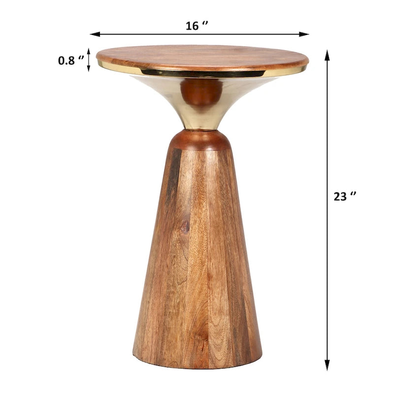 Table d'appoint en manguier et métal