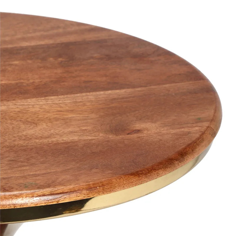 Table d'appoint en manguier et métal