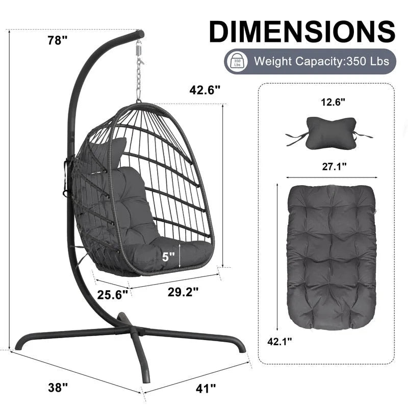 Fauteuil œuf surdimensionné Royal avec support, intérieur/extérieur, capacité de 158 kg