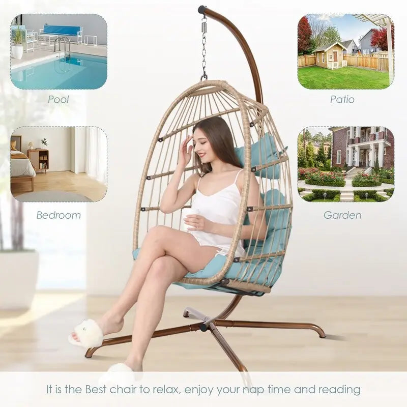 Fauteuil œuf surdimensionné Royal avec support, intérieur/extérieur, capacité de 158 kg
