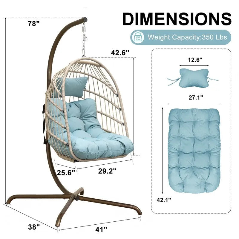 Fauteuil œuf surdimensionné Royal avec support, intérieur/extérieur, capacité de 158 kg
