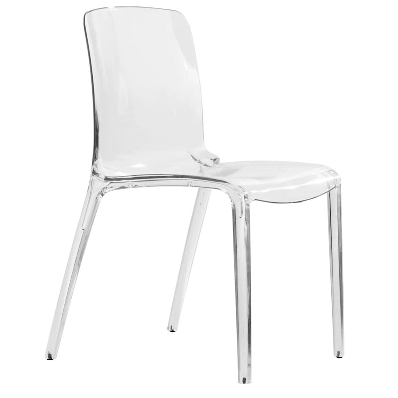 Chaise de salle à manger empilable en acrylique minimaliste, moderne, avec dossier plein, transparente, pour salle à manger et cuisine