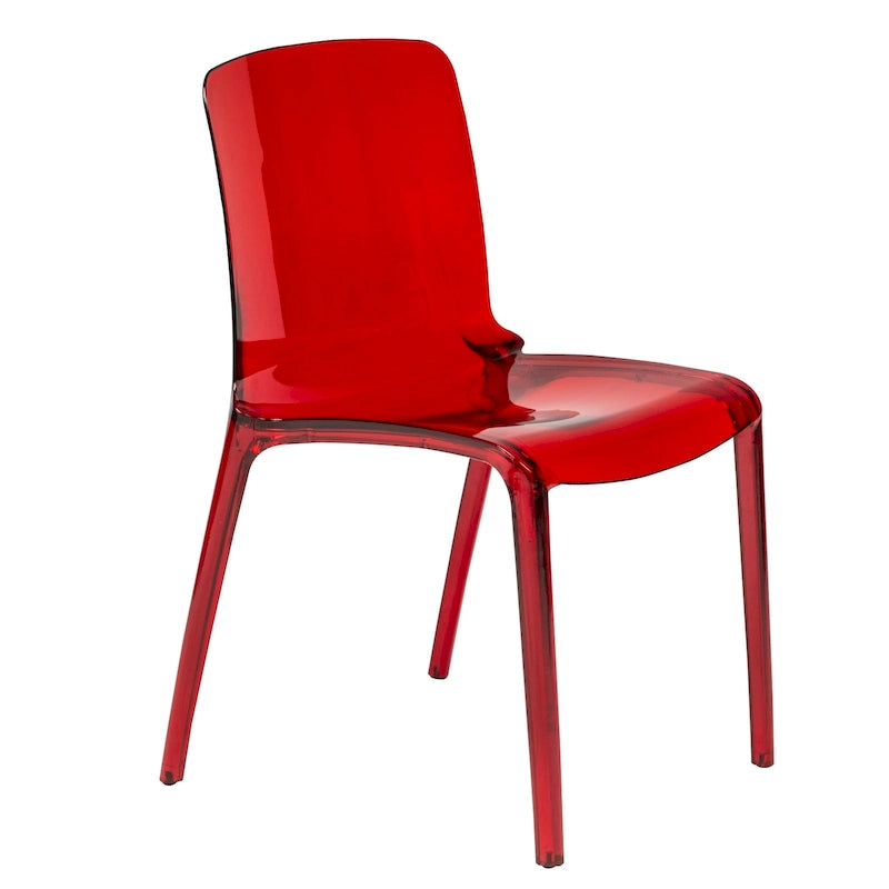 Chaise de salle à manger empilable en acrylique minimaliste, moderne, avec dossier plein, transparente, pour salle à manger et cuisine