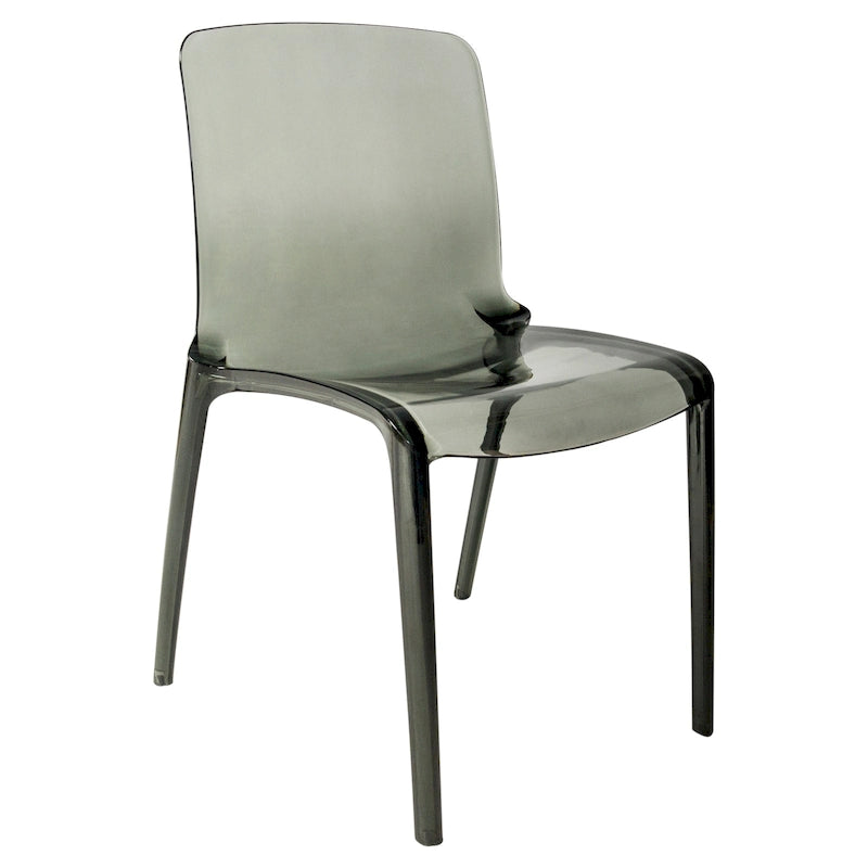 Chaise de salle à manger empilable en acrylique minimaliste, moderne, avec dossier plein, transparente, pour salle à manger et cuisine