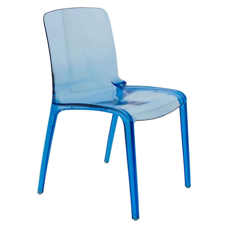 Chaise de salle à manger empilable en acrylique minimaliste, moderne, avec dossier plein, transparente, pour salle à manger et cuisine