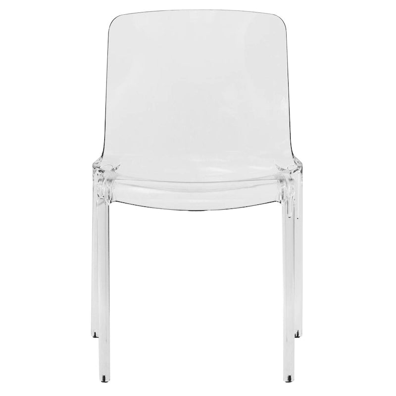 Chaise de salle à manger empilable en acrylique minimaliste, moderne, avec dossier plein, transparente, pour salle à manger et cuisine