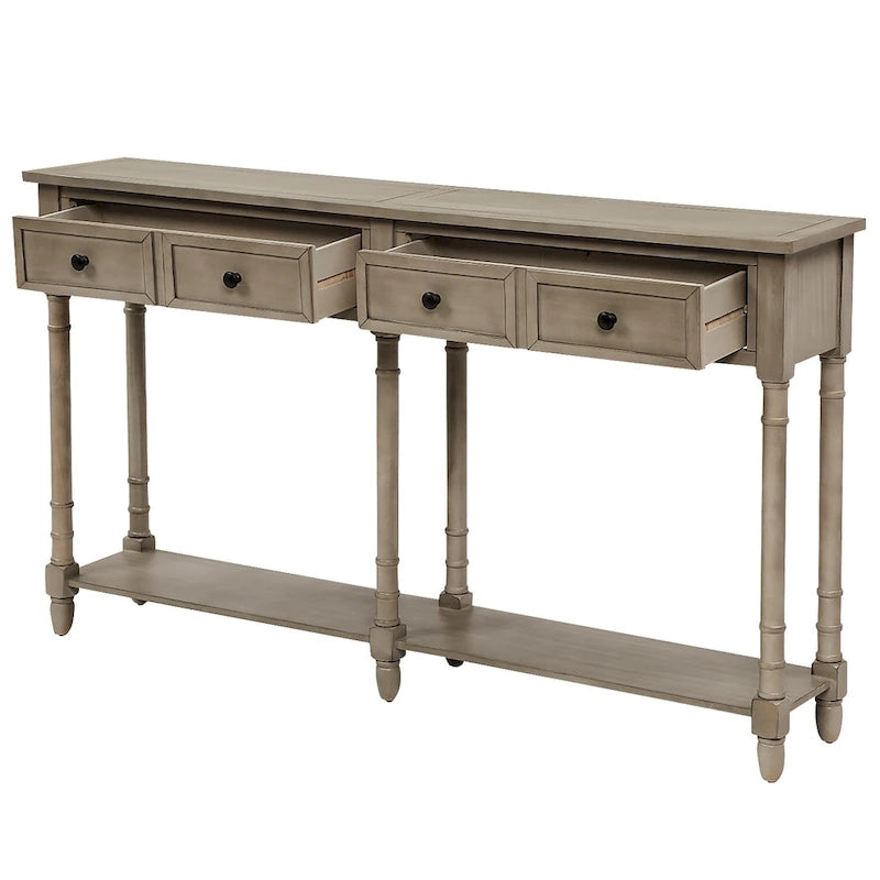Console Sofa Table avec deux tiroirs de rangement et étagère inférieure