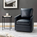 Fauteuil pivotant en similicuir avec base en métal, de style transitoire