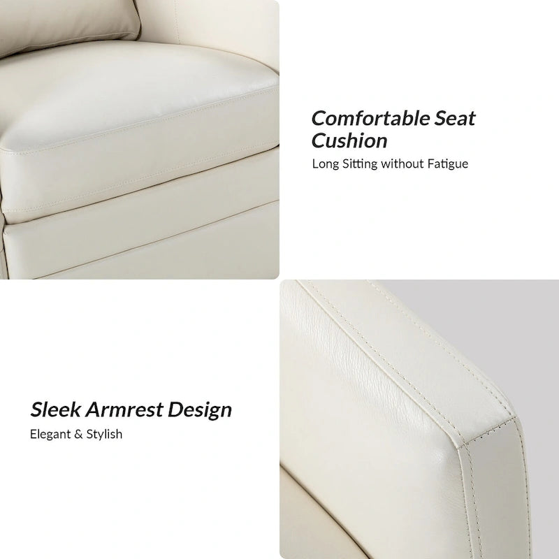 Fauteuil pivotant en similicuir avec base en métal, de style transitoire