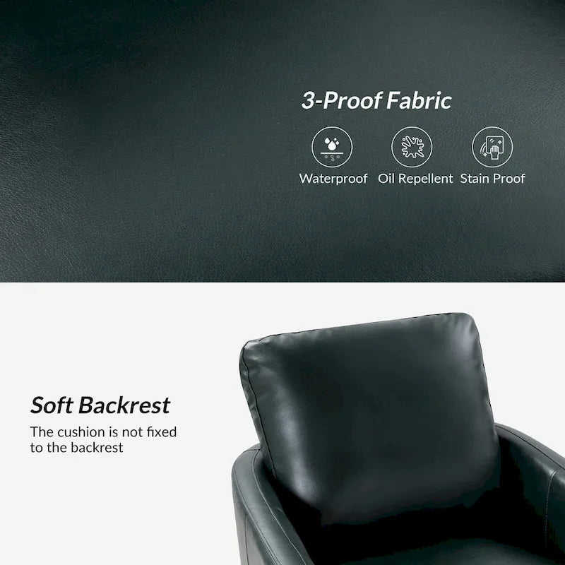 Fauteuil pivotant en similicuir avec base en métal, de style transitoire
