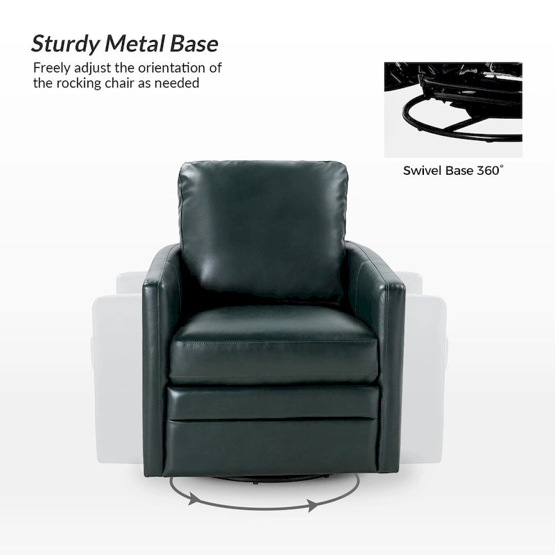Fauteuil pivotant en similicuir avec base en métal, de style transitoire