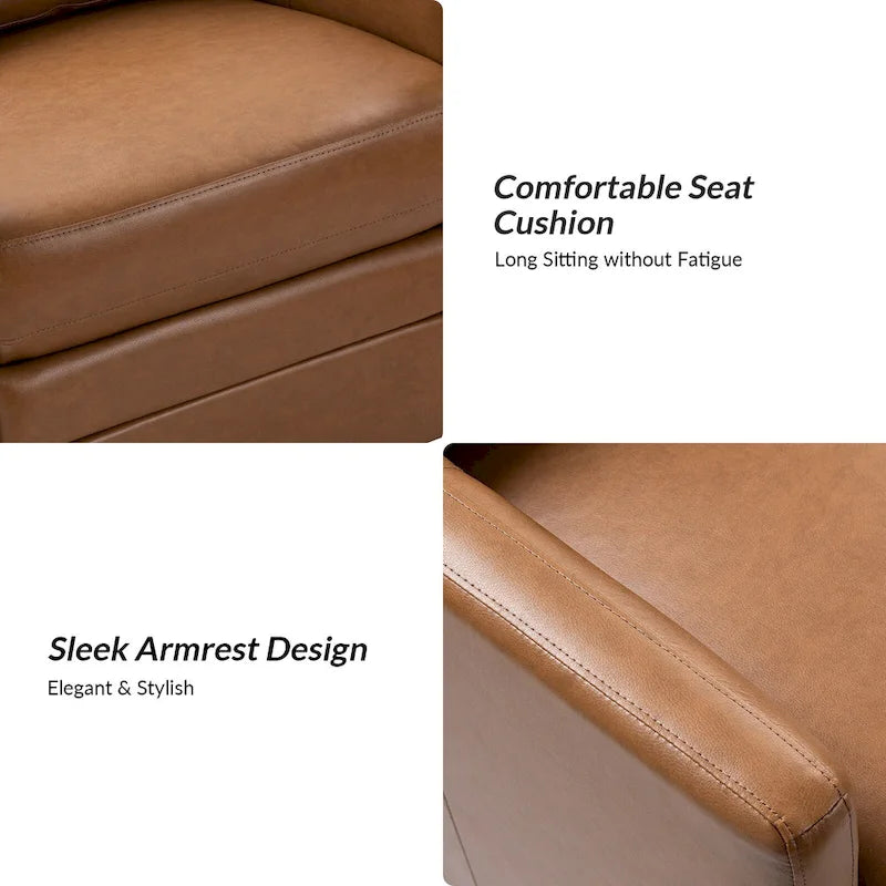 Fauteuil pivotant en similicuir avec base en métal, de style transitoire
