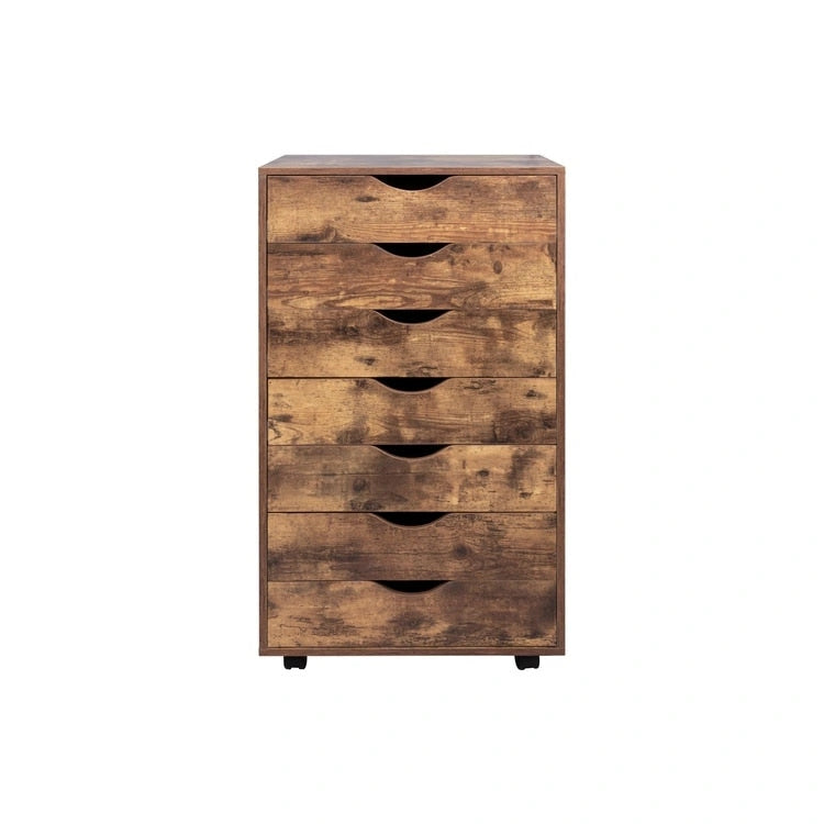 Meuble de rangement de bureau roulant à 7 tiroirs, unité de classement mobile avec roulettes pivotantes, rangement pour loisirs créatifs pour la maison et le bureau