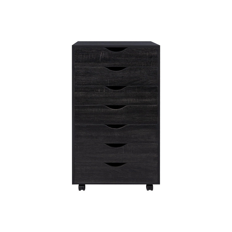 Meuble de rangement de bureau roulant à 7 tiroirs, unité de classement mobile avec roulettes pivotantes, rangement pour loisirs créatifs pour la maison et le bureau
