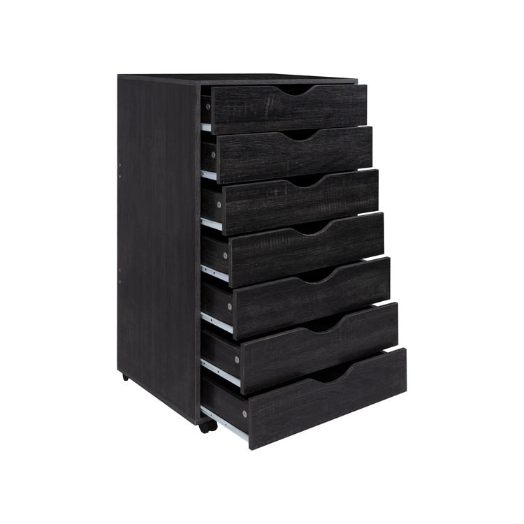 Meuble de rangement de bureau roulant à 7 tiroirs, unité de classement mobile avec roulettes pivotantes, rangement pour loisirs créatifs pour la maison et le bureau
