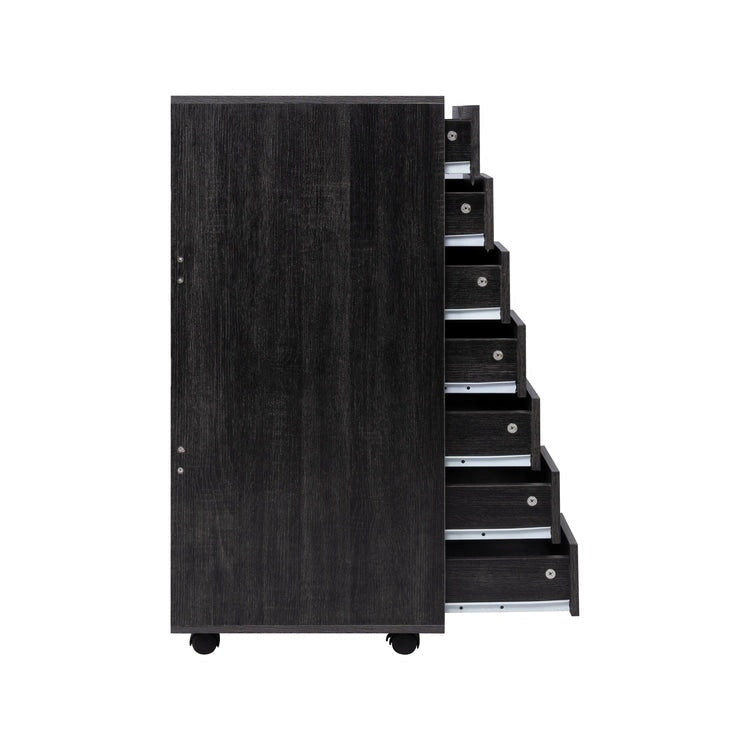 Meuble de rangement de bureau roulant à 7 tiroirs, unité de classement mobile avec roulettes pivotantes, rangement pour loisirs créatifs pour la maison et le bureau