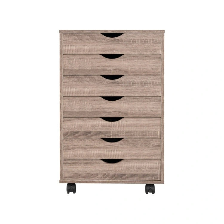 Meuble de rangement de bureau roulant à 7 tiroirs, unité de classement mobile avec roulettes pivotantes, rangement pour loisirs créatifs pour la maison et le bureau