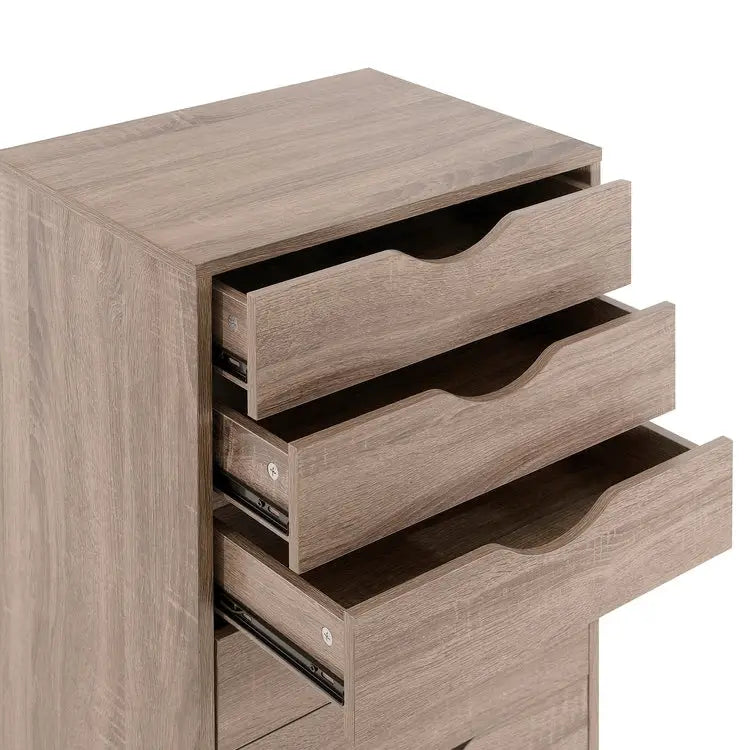 Meuble de rangement de bureau roulant à 7 tiroirs, unité de classement mobile avec roulettes pivotantes, rangement pour loisirs créatifs pour la maison et le bureau