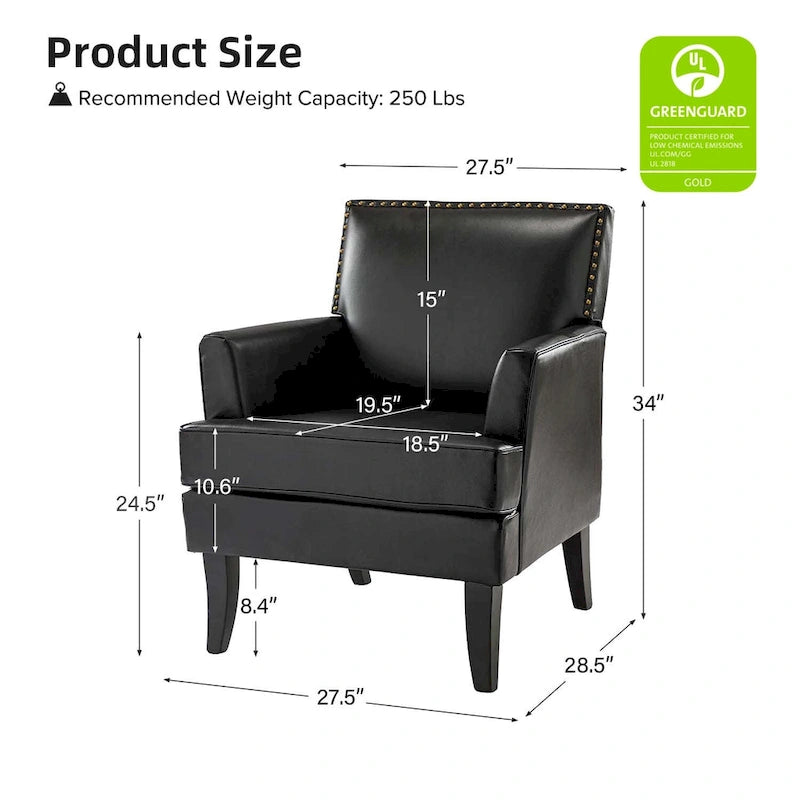 Fauteuil d'appoint contemporain et classique en polyester avec pieds en bois massif