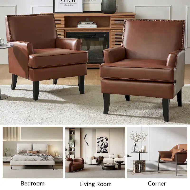 Fauteuil d'appoint contemporain et classique en polyester avec pieds en bois massif