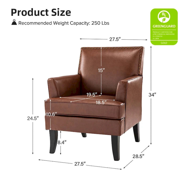 Fauteuil d'appoint contemporain et classique en polyester avec pieds en bois massif