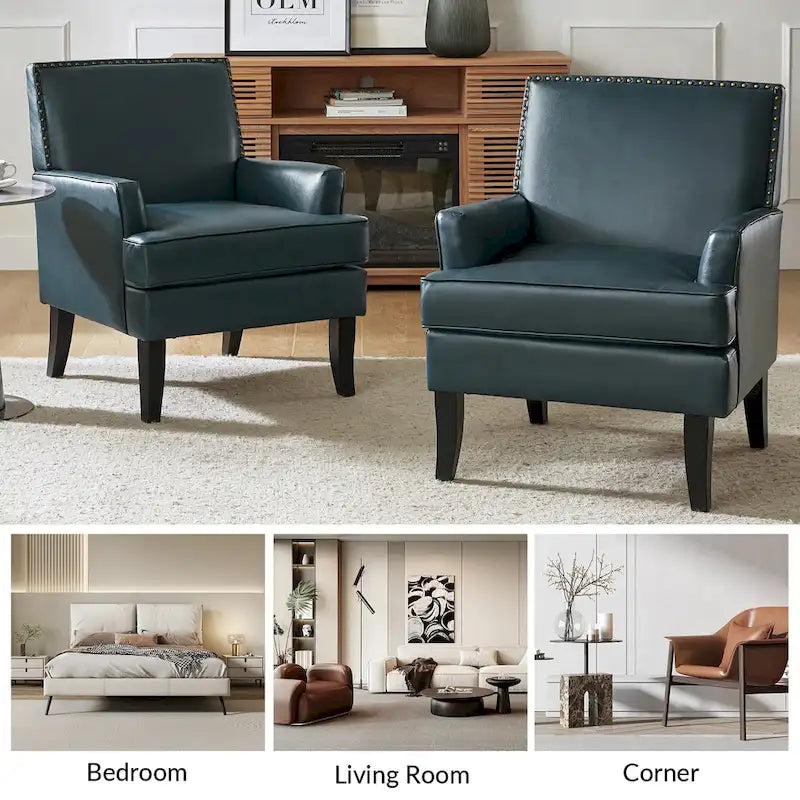 Fauteuil d'appoint contemporain et classique en polyester avec pieds en bois massif