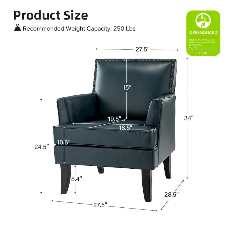 Fauteuil d'appoint contemporain et classique en polyester avec pieds en bois massif
