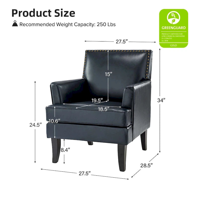 Fauteuil d'appoint contemporain et classique en polyester avec pieds en bois massif