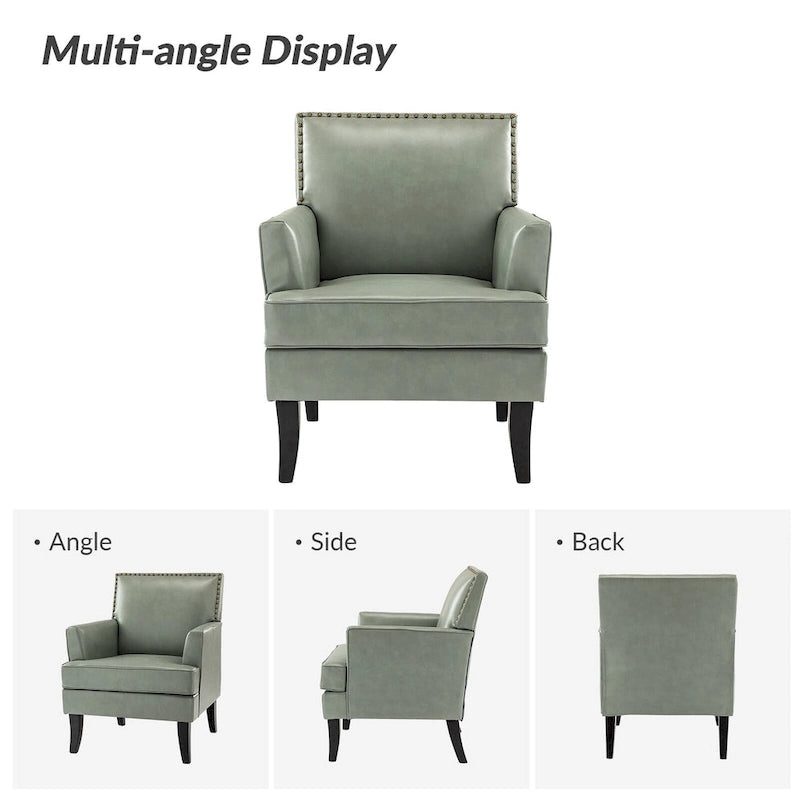 Fauteuil d'appoint contemporain et classique en polyester avec pieds en bois massif