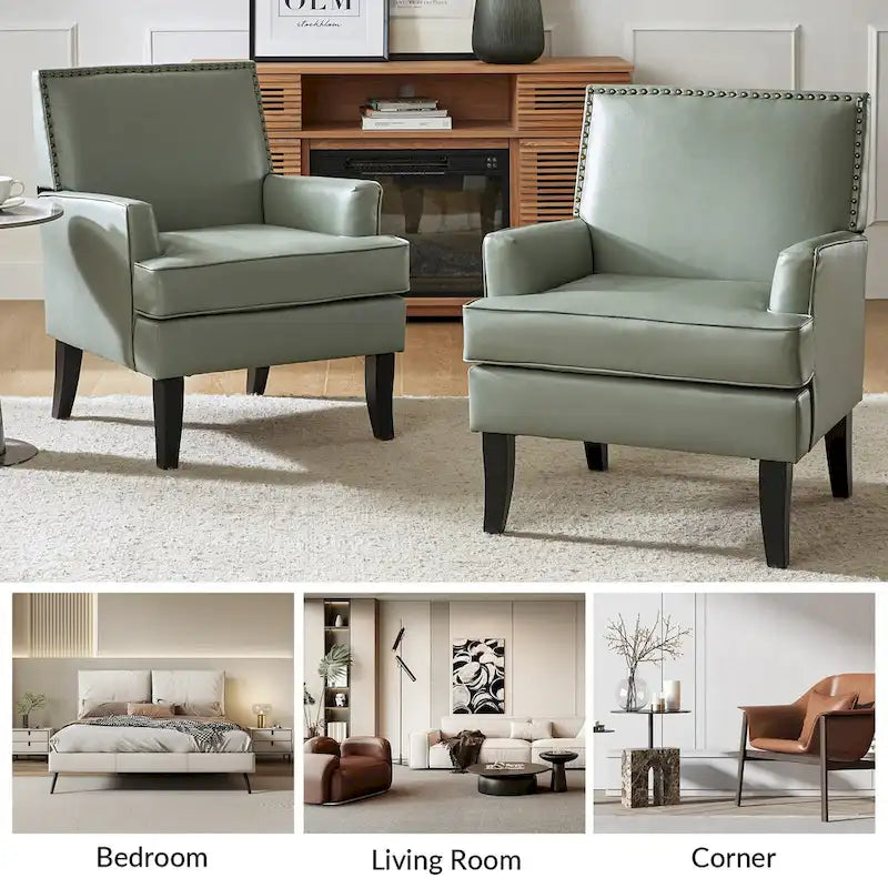 Fauteuil d'appoint contemporain et classique en polyester avec pieds en bois massif