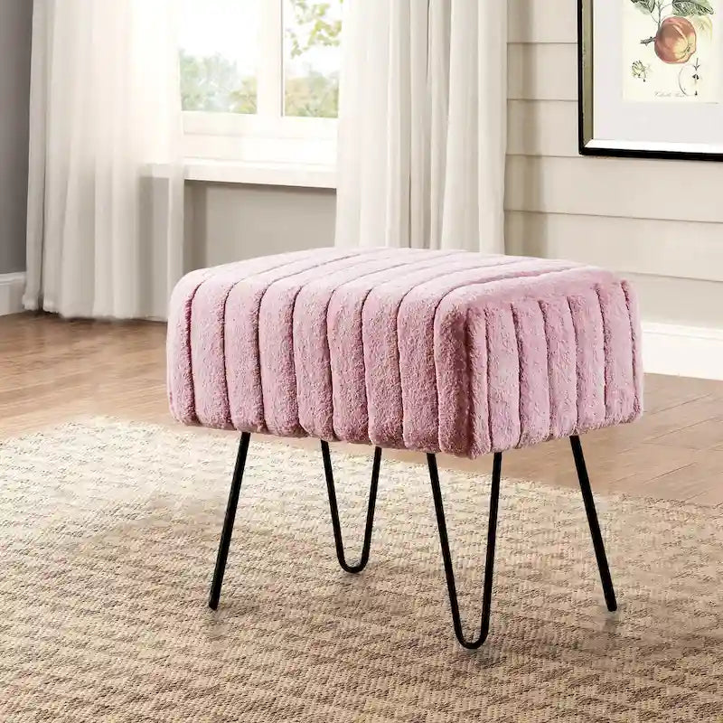 Banc Ottoman en Fausse Fourrure