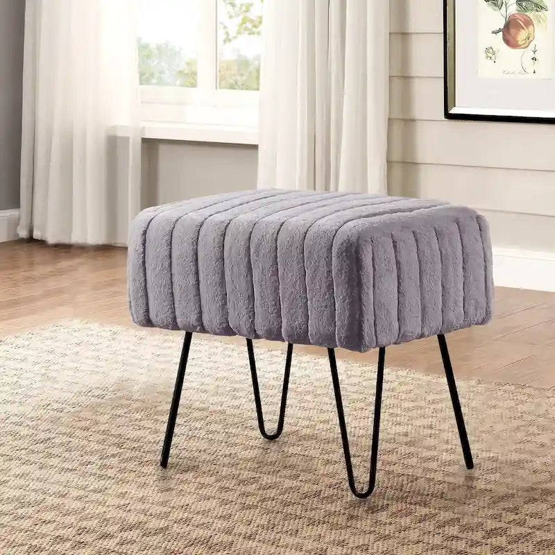 Banc Ottoman en Fausse Fourrure