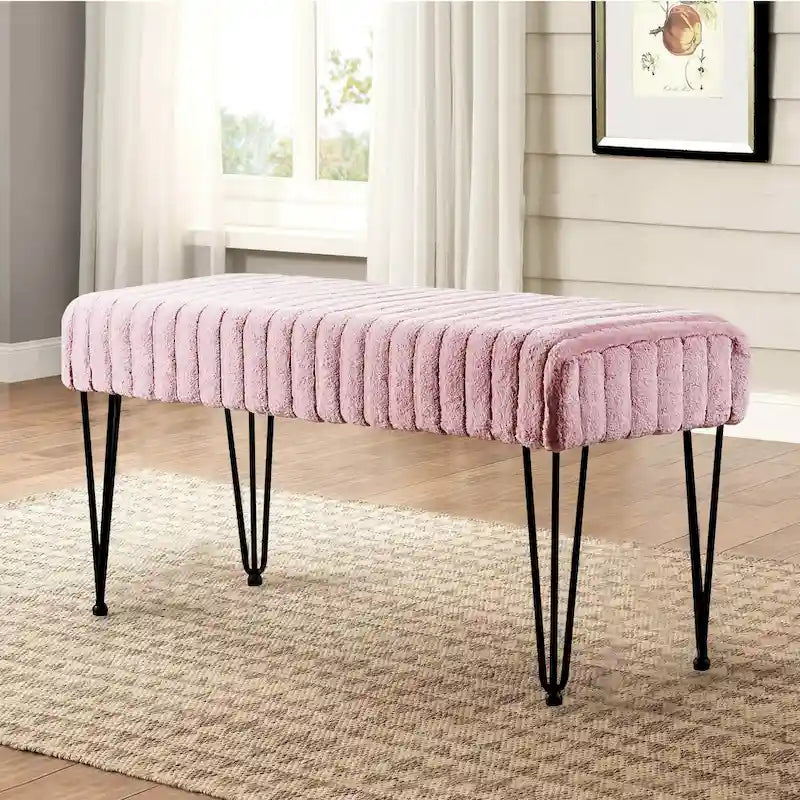 Banc Ottoman en Fausse Fourrure