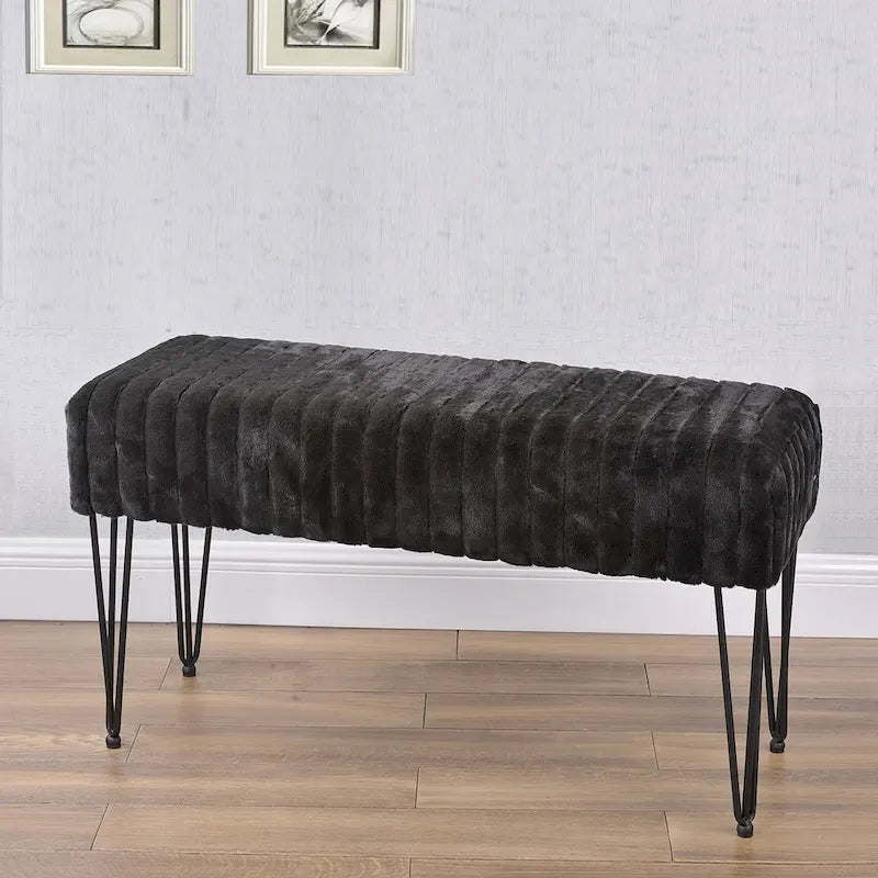 Banc Ottoman en Fausse Fourrure