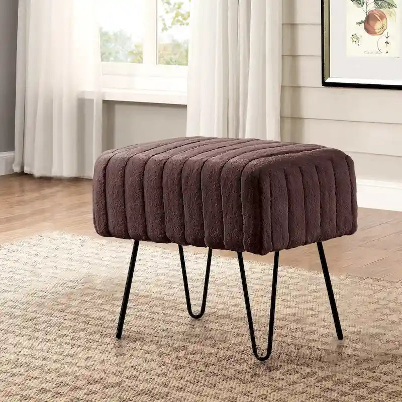 Banc Ottoman en Fausse Fourrure