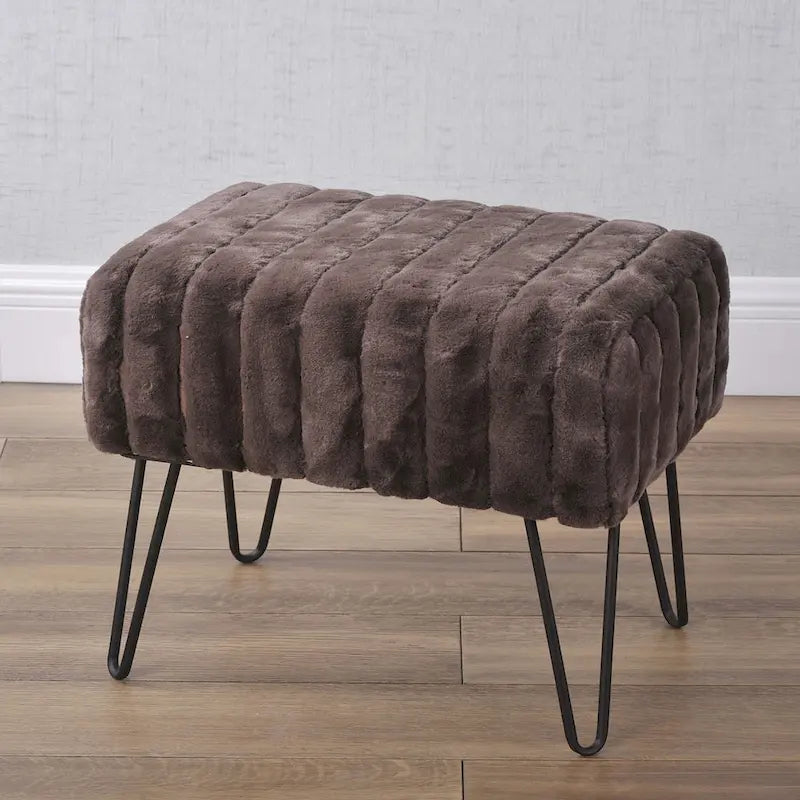 Banc Ottoman en Fausse Fourrure