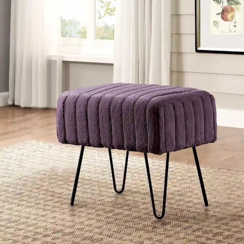 Banc Ottoman en Fausse Fourrure