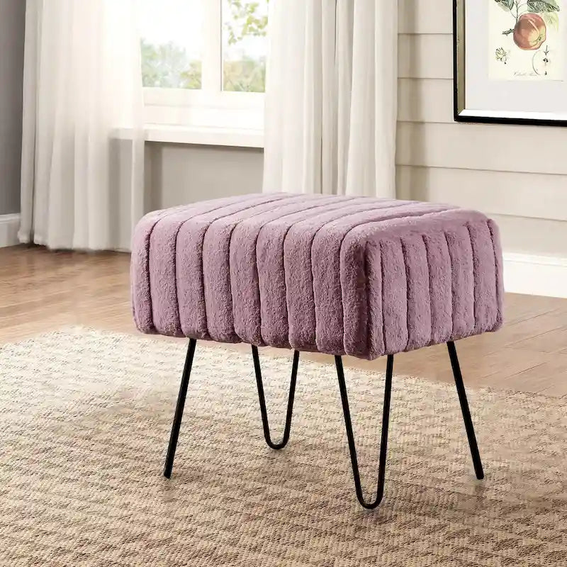 Banc Ottoman en Fausse Fourrure