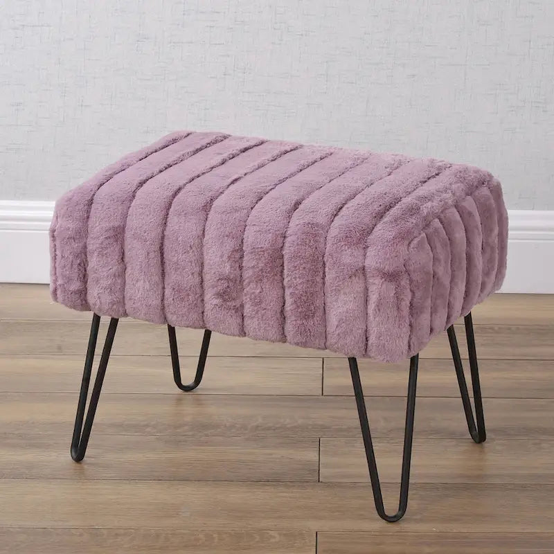 Banc Ottoman en Fausse Fourrure