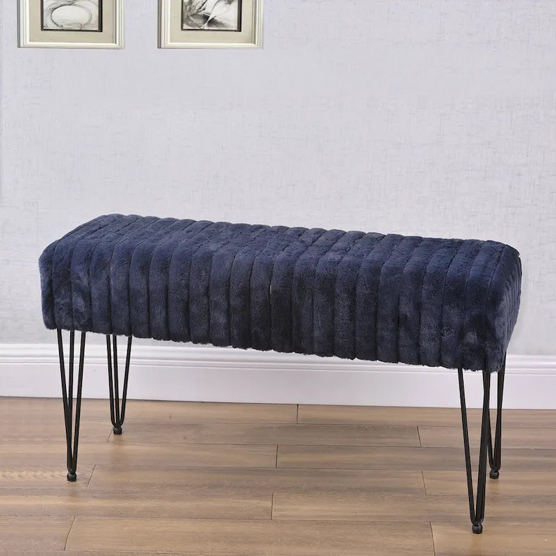 Banc Ottoman en Fausse Fourrure