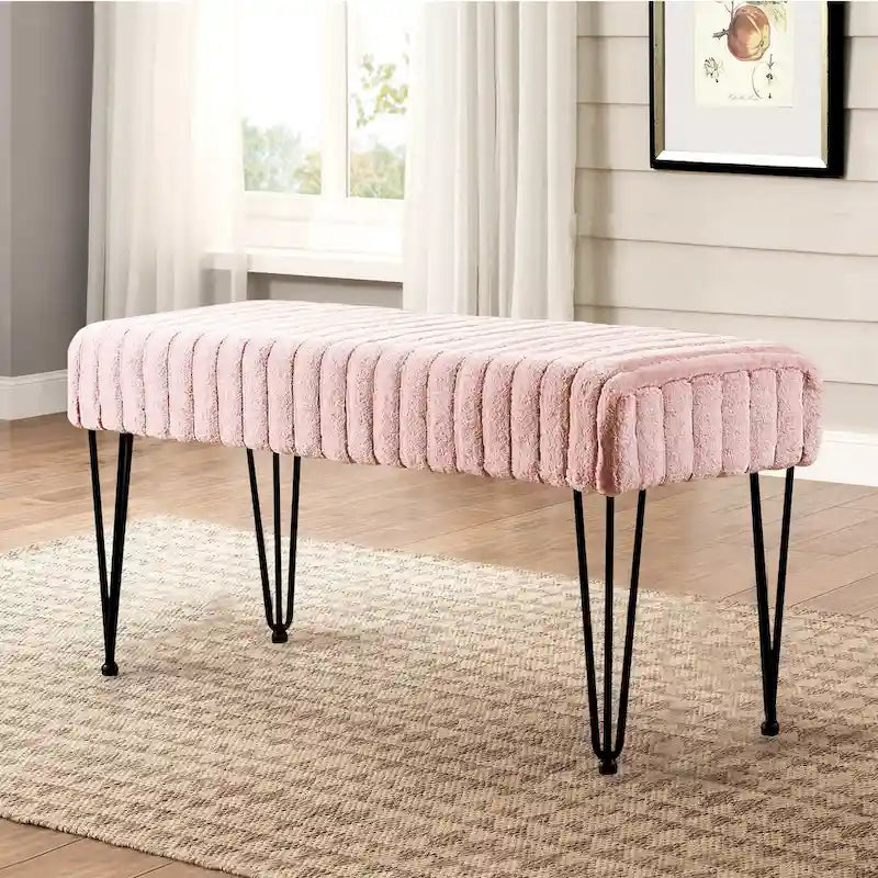 Banc Ottoman en Fausse Fourrure