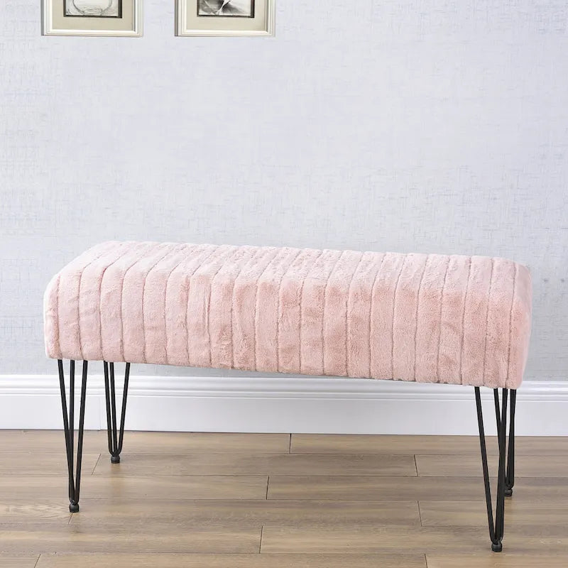 Banc Ottoman en Fausse Fourrure
