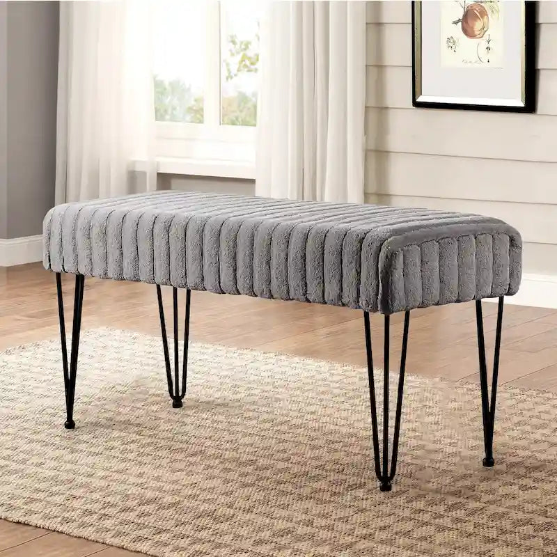 Banc Ottoman en Fausse Fourrure