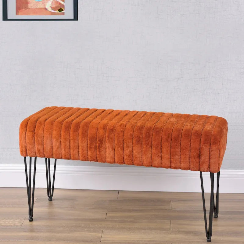 Banc Ottoman en Fausse Fourrure
