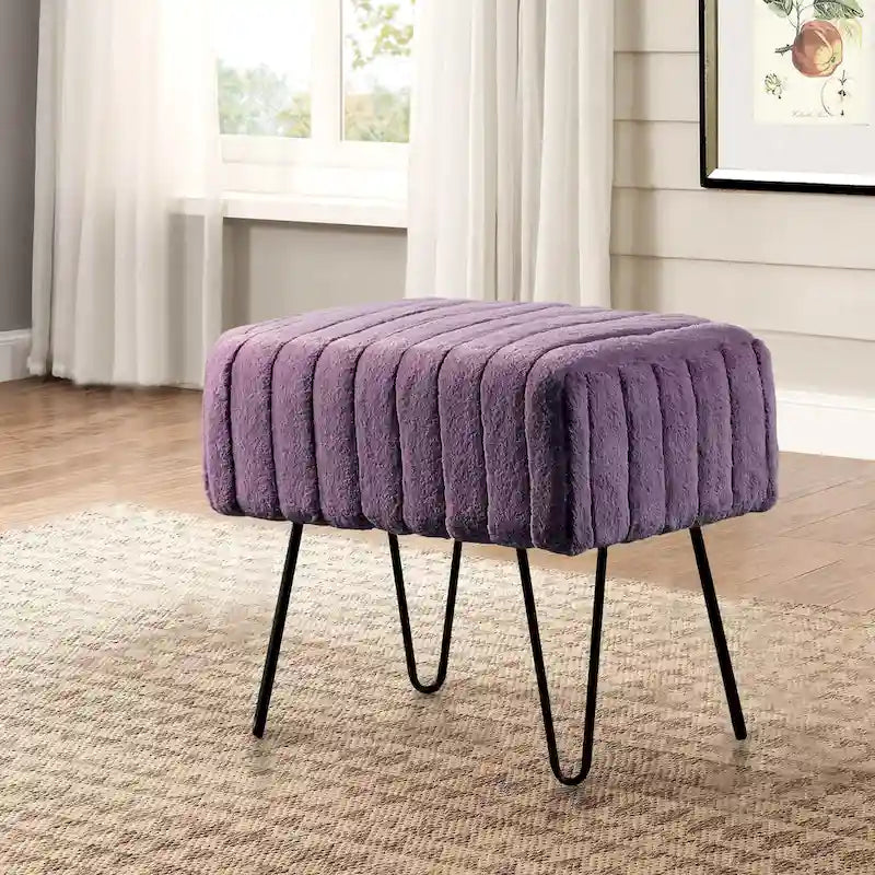 Banc Ottoman en Fausse Fourrure