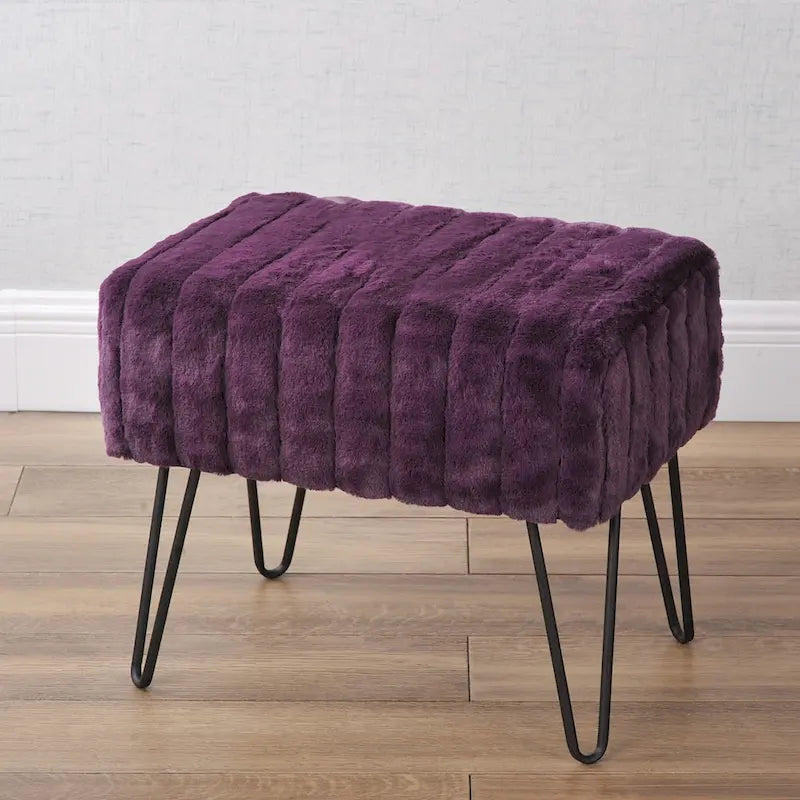 Banc Ottoman en Fausse Fourrure