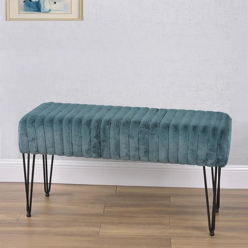 Banc Ottoman en Fausse Fourrure